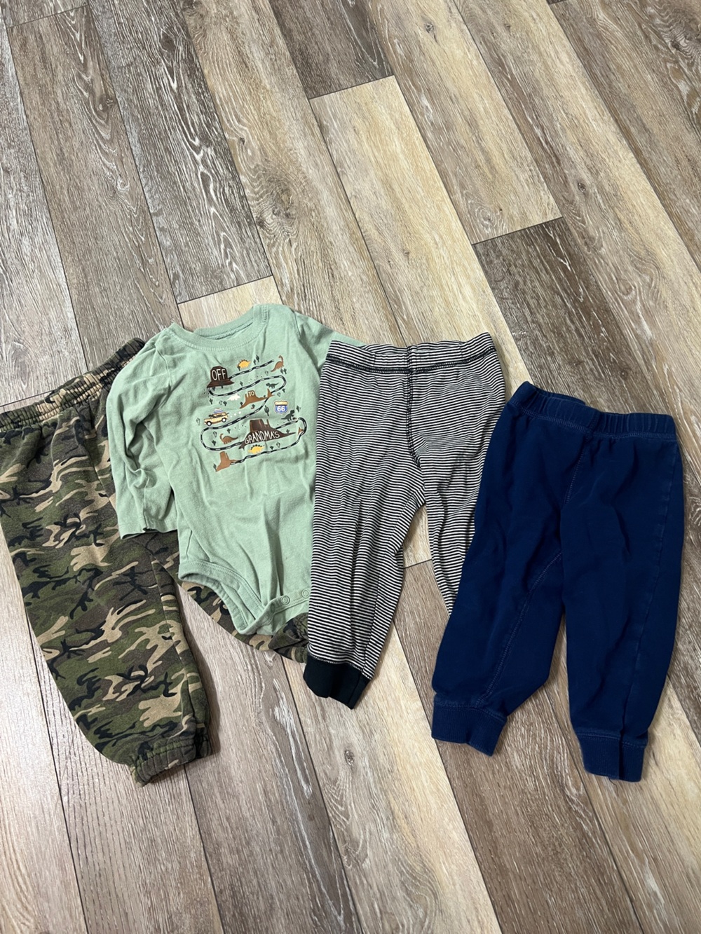 Bundle baby boy bottoms long sleeve bodysuit